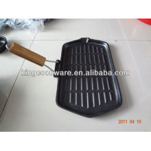 Cast Iron Rectangular Grill Pan with Detachable Handle